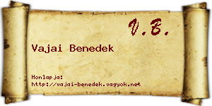Vajai Benedek névjegykártya